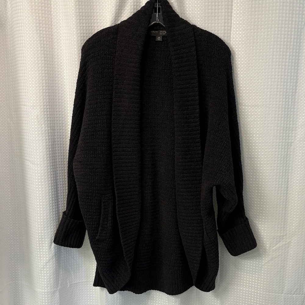 Barefoot Dreams Cozy Chic Open Front Cardigan ~ Size S/M ~ Black